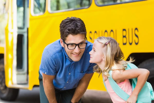Schoolgirl about to kiss a teacher