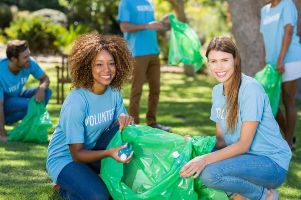 Group of volunteer collecting rubbish