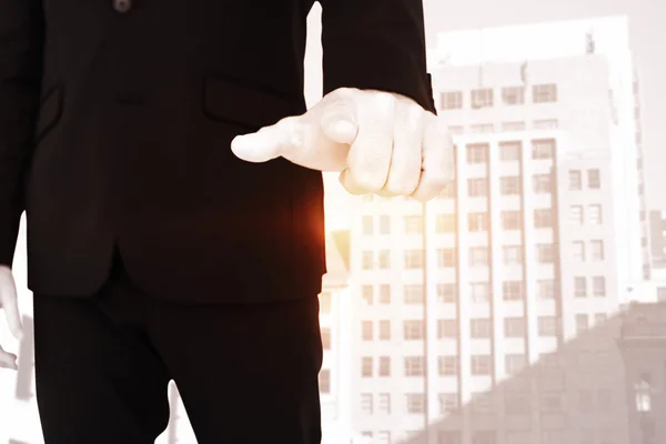 Businessman pointing with finger