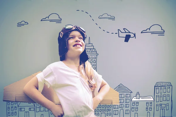 Girl wearing flying goggles