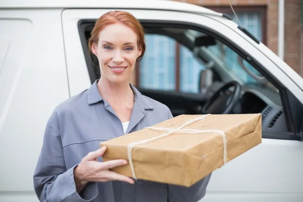 Delivery driver smiling
