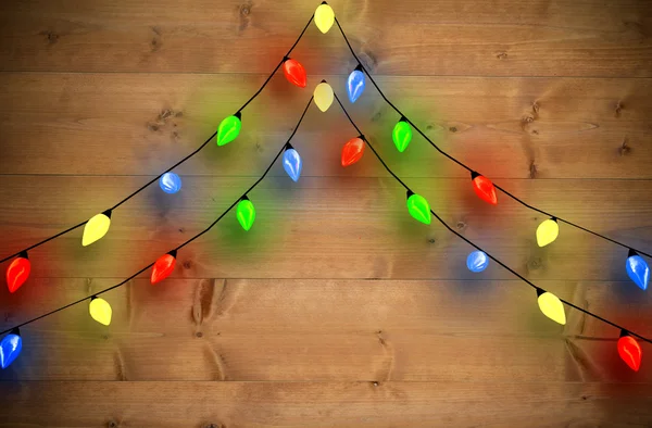 Decorative lights hanging in a shape