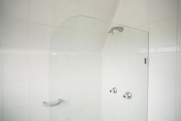 Shower with glass divide