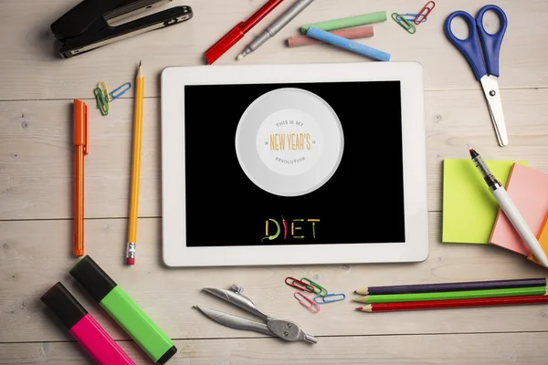 Diet new years resolution against tablet