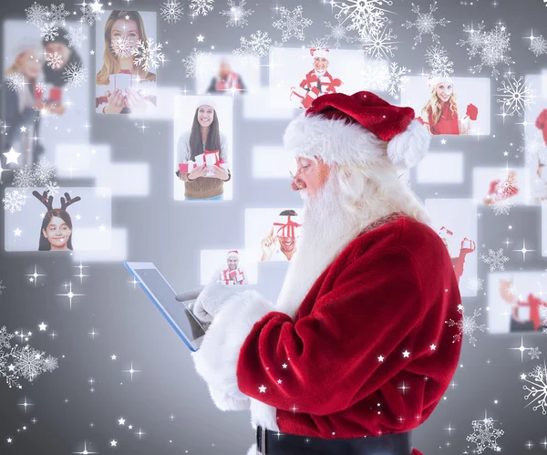 Santa uses a tablet pc