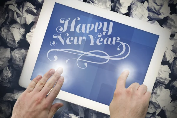 New year message against tablet