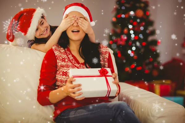 Daughter surprising her mother with christmas