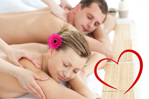 Relaxing couple having a massage