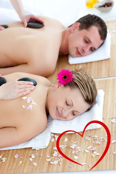 Young couple enjoying a back massage