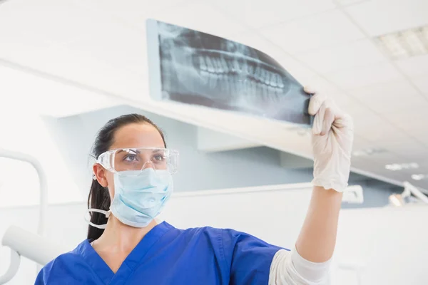 Dentist wearing surgical mask