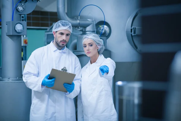 Food technicians working together