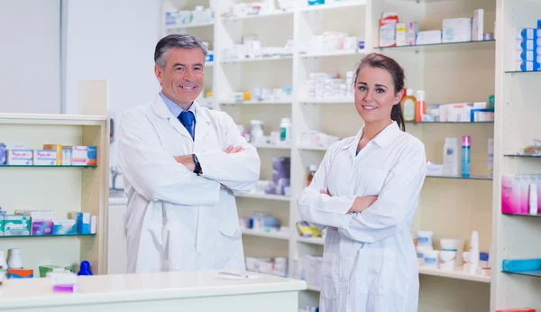 Pharmacist with his trainee standing
