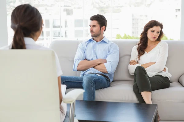 Psychologist helping couple with relationship