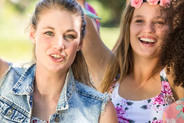 Excited music fans at festival