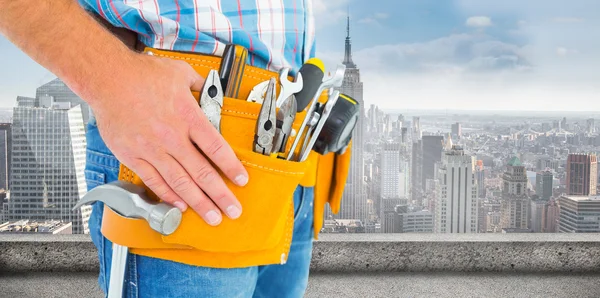 Handyman wearing tool belt