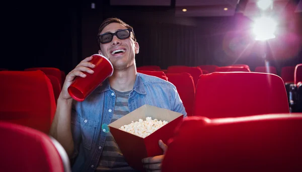 Young man watching a 3d film