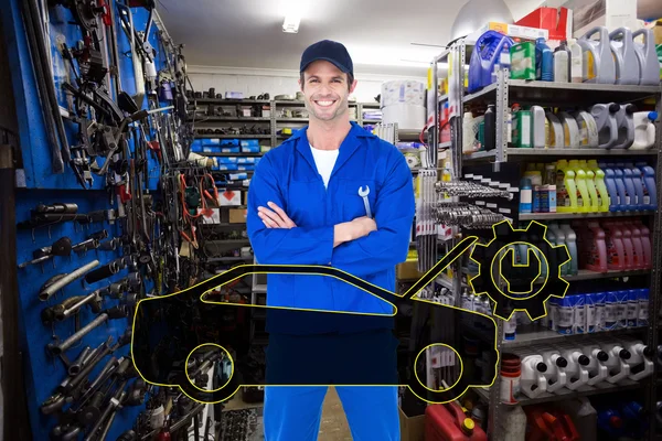 Mechanic holding wheel wrenches