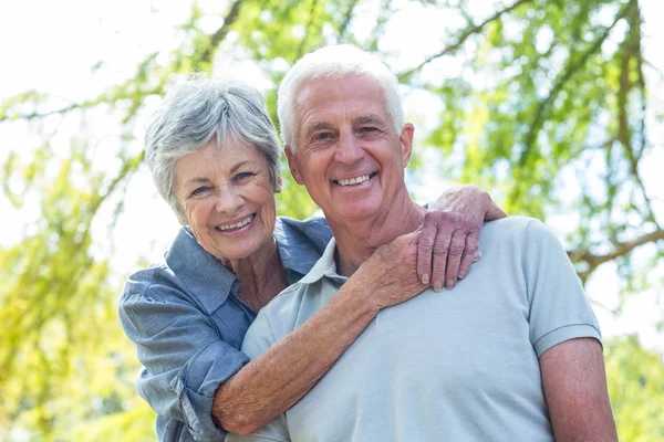 Happy old couple smiling