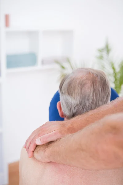 Man having back massage