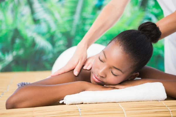 Woman enjoying a massage