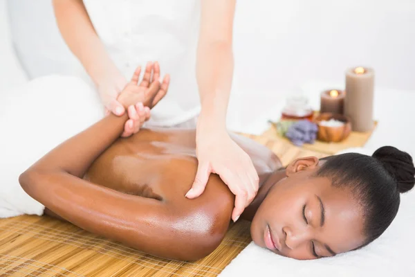 Woman enjoying delicate massage