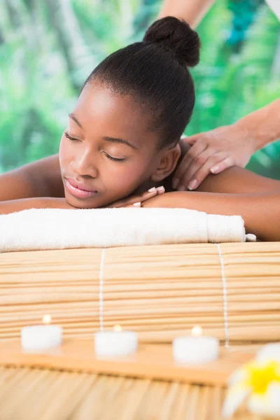 Woman enjoying shoulder massage