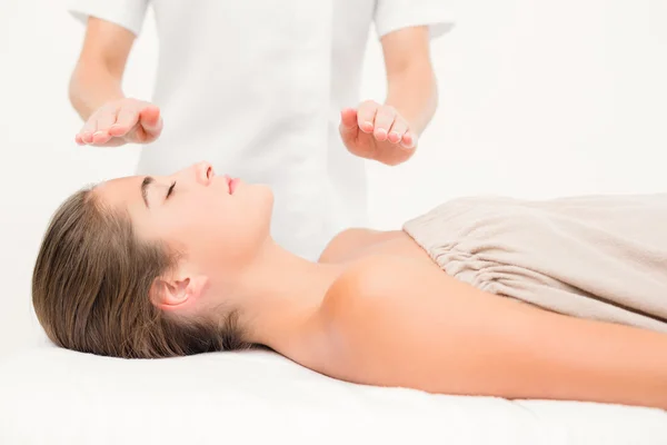 Young woman on massage table