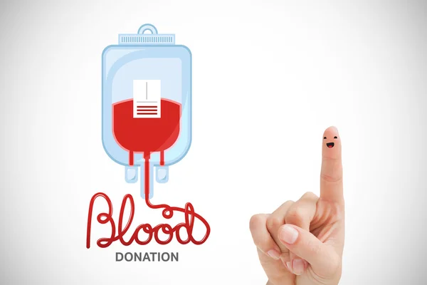 Blood donation with human finger