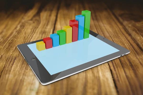 Tablet pc with colorful graph