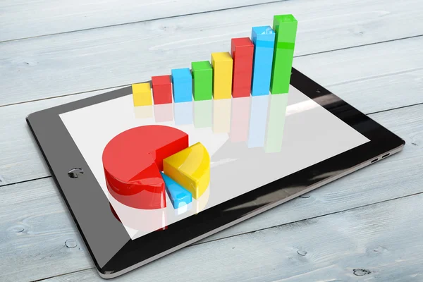 Tablet pc with colorful graphs