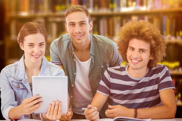 Fashion students using tablet