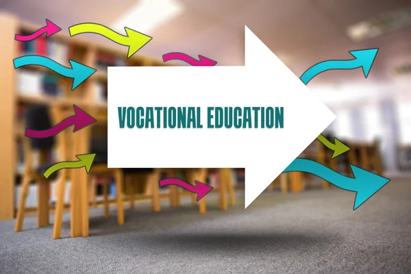 Words vocational education and arrows