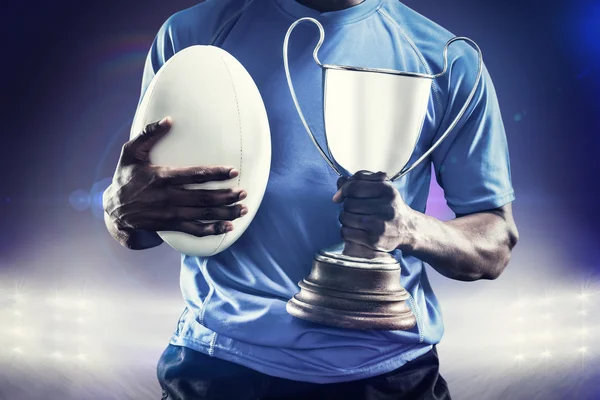 Sportsman holding trophy
