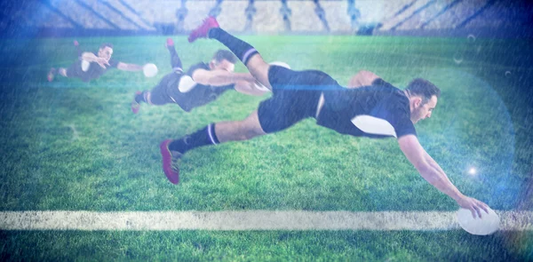 Player scoring a try