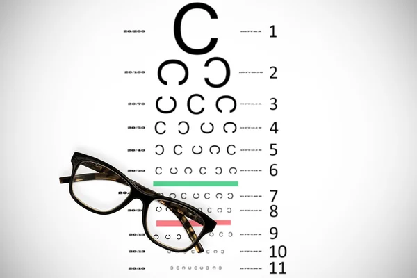 Reading glasses against eye test