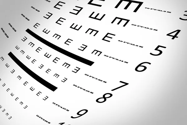 An eye sight test chart with multiple lines