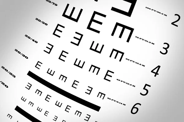 An eye sight test chart with multiple lines