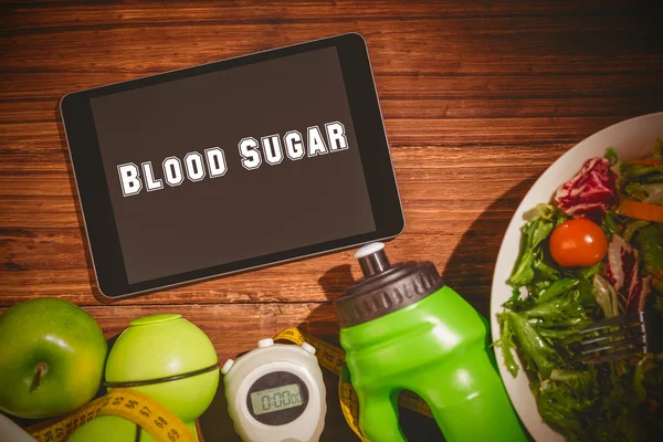 Blood sugar against tablet on healthy persons table