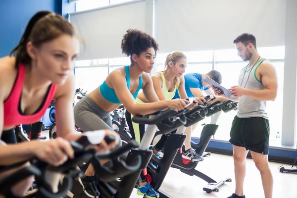 Fit people in a spin class