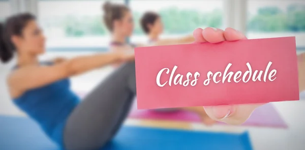 Class schedule against people background