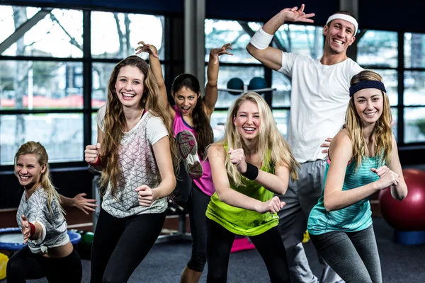 Funny group of dancer posing together