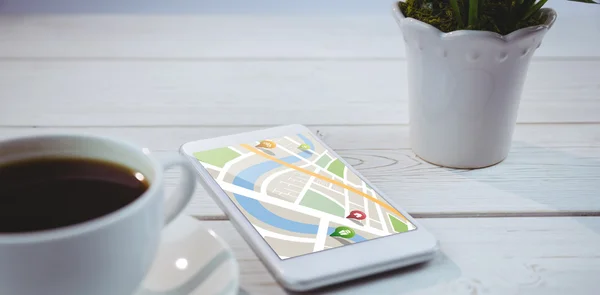 Map app against smartphone