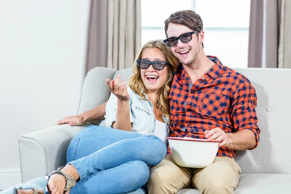 Couple watching 3D movie