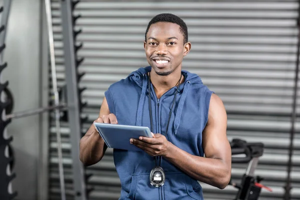 Athletic trainer using digital tablet