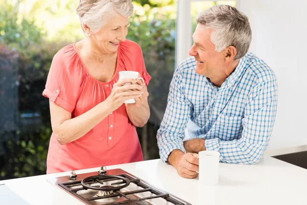 Senior couple drinking coffee