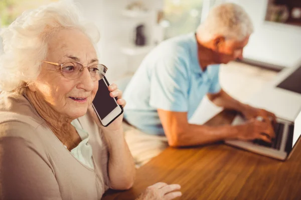 Senior woman on a phone call