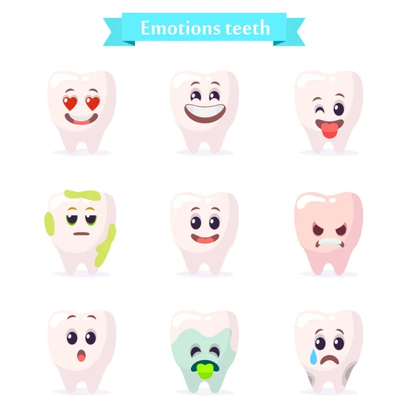 Set emotions tooth flat style