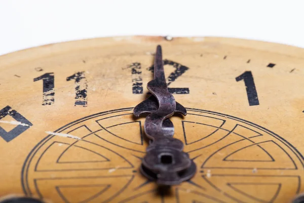 Clock face of the old clock. Selective focus. Shallow depth of f