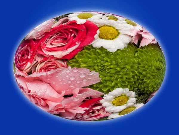 Planet with beautiful bouquet of natural flowers. Selective focu