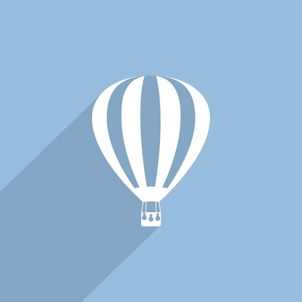 Hot air balloon web flat icon.